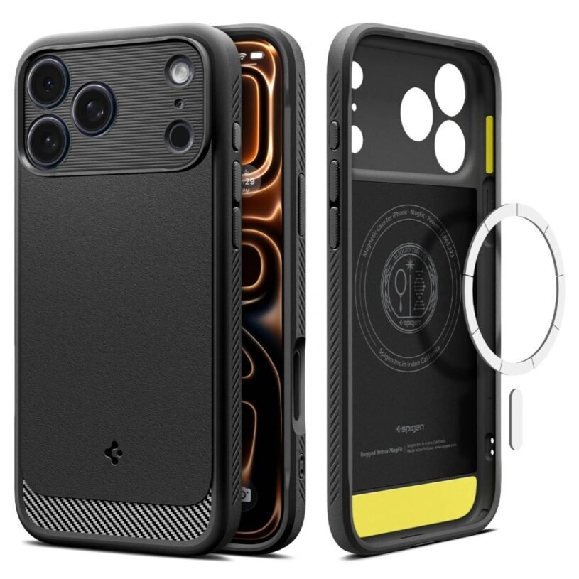 Калъф Spigen Rugged Armor MagSafe за iPhone 17 Pro Max - Matte Black