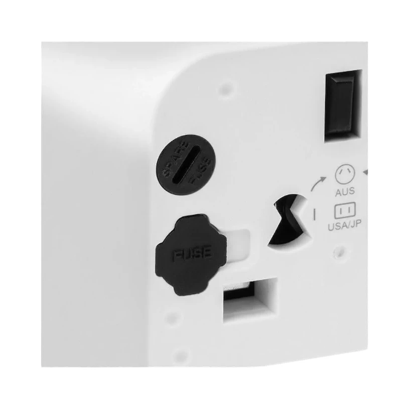 Адаптер Tactical PTP 12W, Преходници за цял свят, USB-A и USB-C изходи, Бял - Image 3