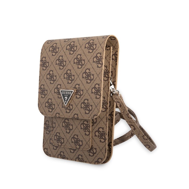 Луксозна чанта за телефон Guess PU 4G Triangle Logo Phone Bag - Brown