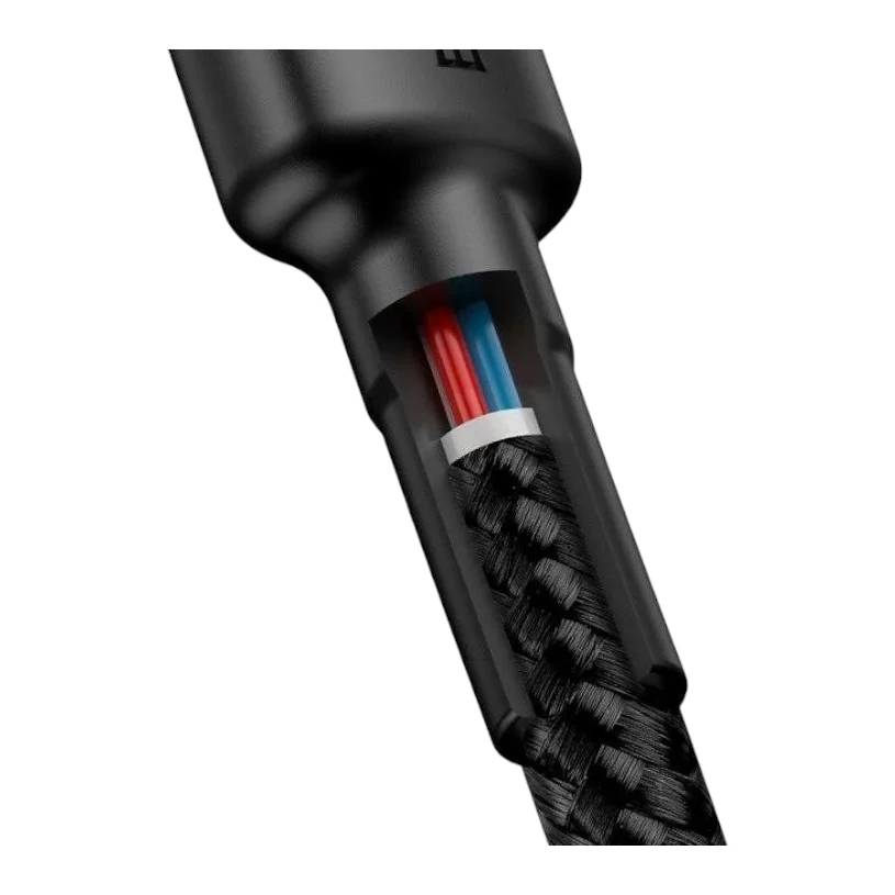 Кабел Baseus Cafule USB-C PD 2.0 QC 3.0 60W, 1 метър, Черен сив - Image 4