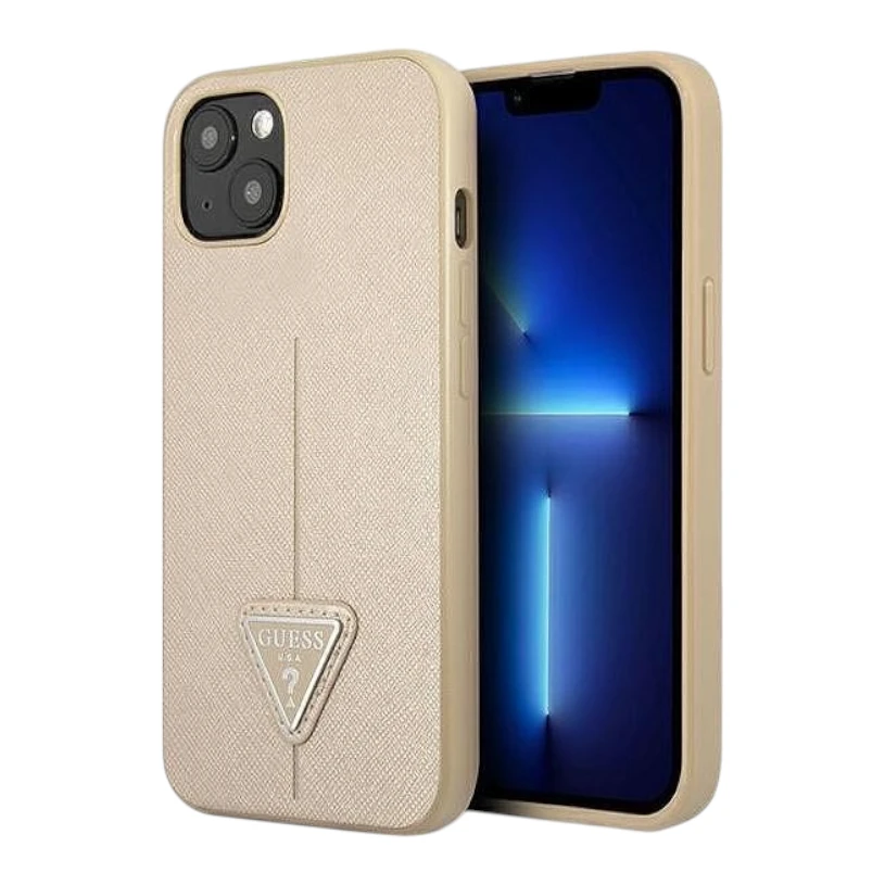 Кейс Guess за iPhone 13 mini, Еко кожа, Златен