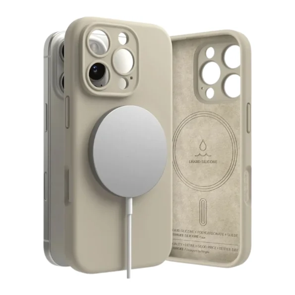 Кейс Ringke Silicone Magnetic MagSafe Apple iPhone 16 Pro Бежов