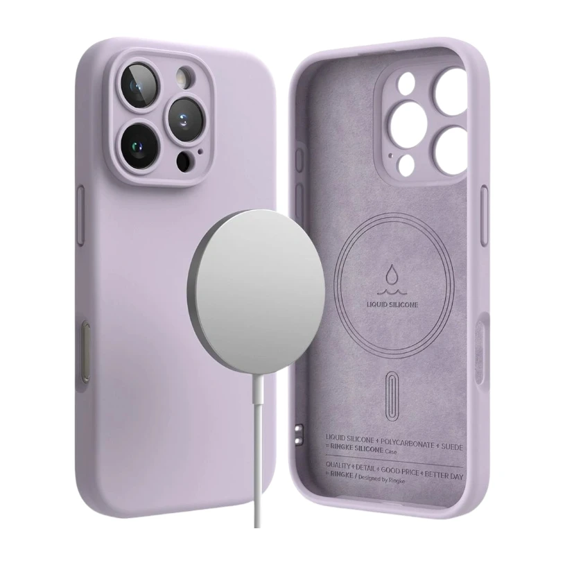 Кейс Ringke Silicone Magnetic MagSafe Apple iPhone 16 Pro Max Светло лилав