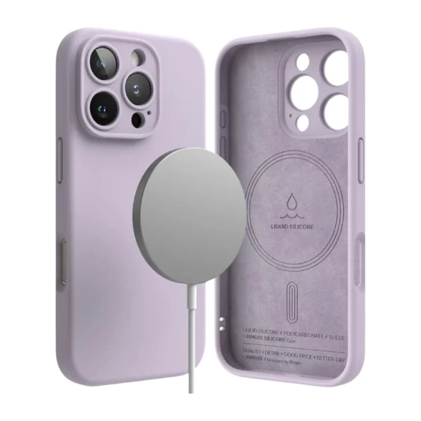 Кейс Ringke Silicone Magnetic MagSafe за Apple iPhone 16 Pro Light Лилав