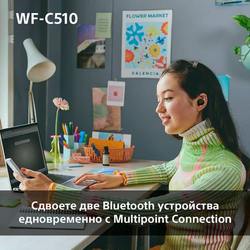 Sony WF-C510B Черни True Wireless Слушалки - DSEE, Дълъг Живот на Батерията - Image 8