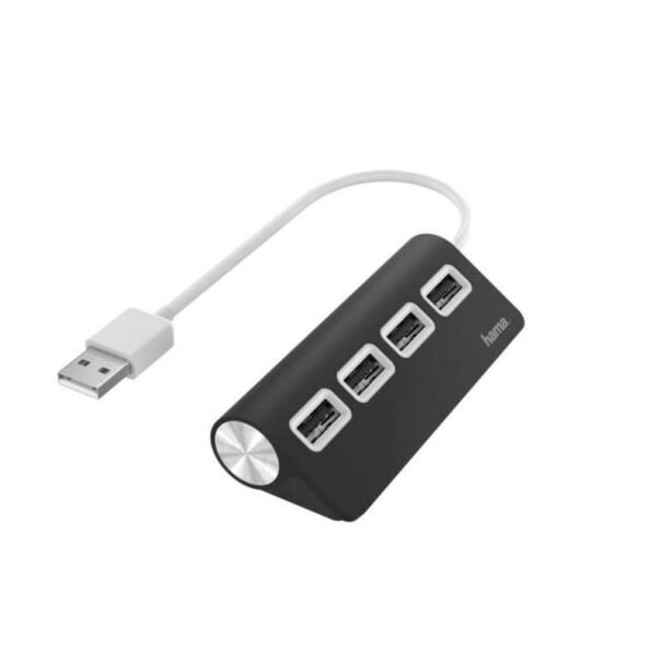 Usb Хъб Hama, Usb 2.0, 1:4, Черен, 480mbit/s