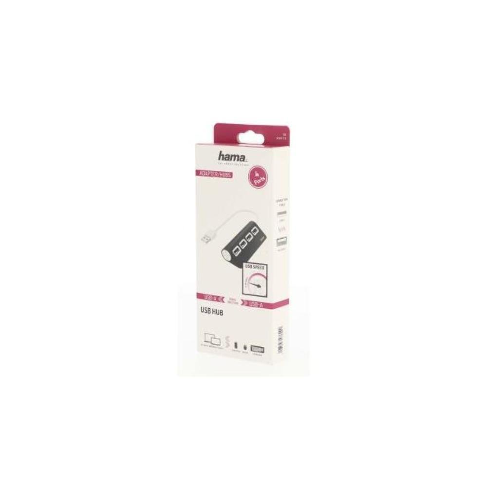 Usb Хъб Hama, Usb 2.0, 1:4, Черен, 480mbit/s - Image 2